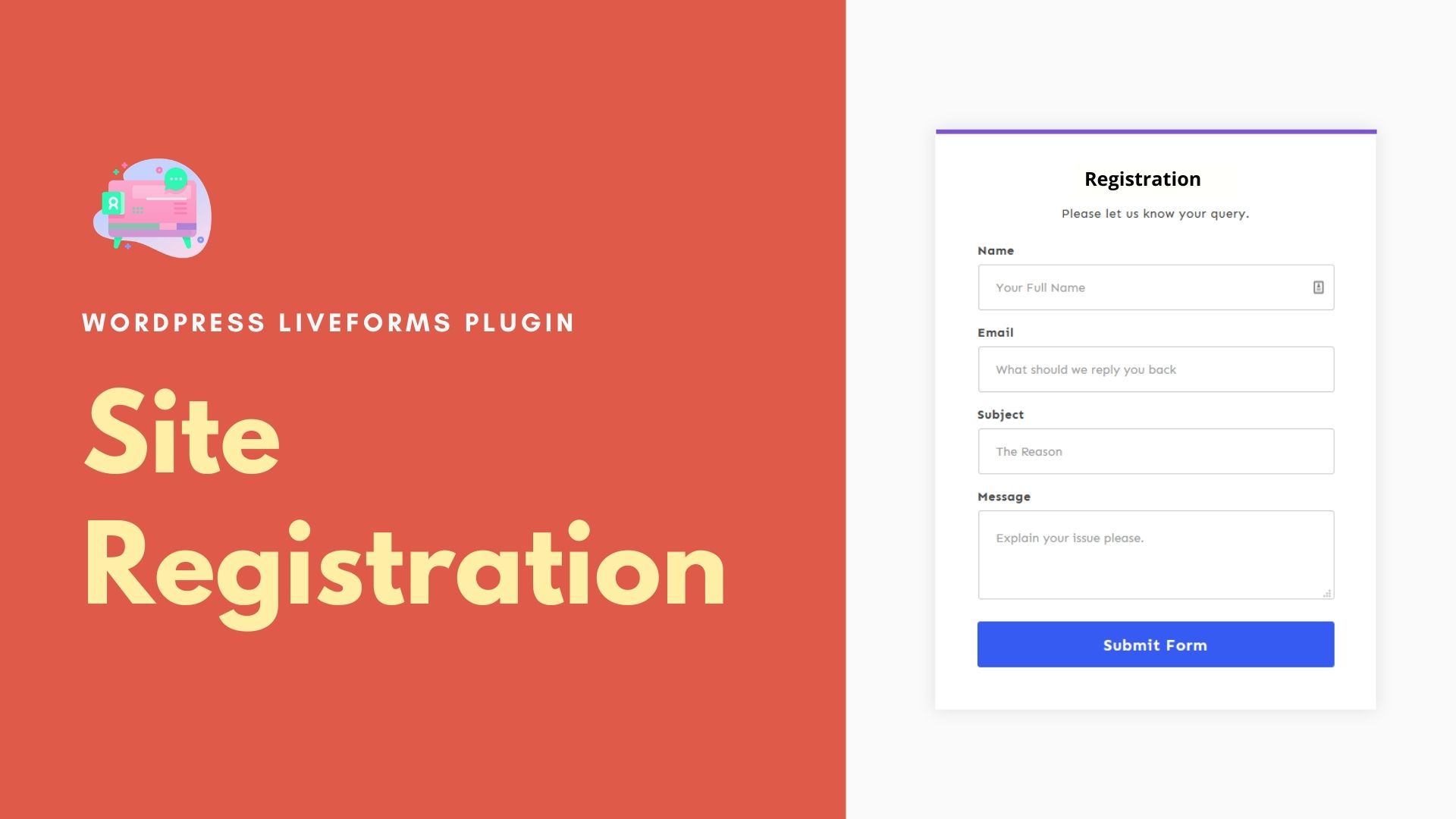 Site Registration - Live Forms