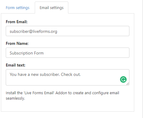 2. filling the fields - Live Forms